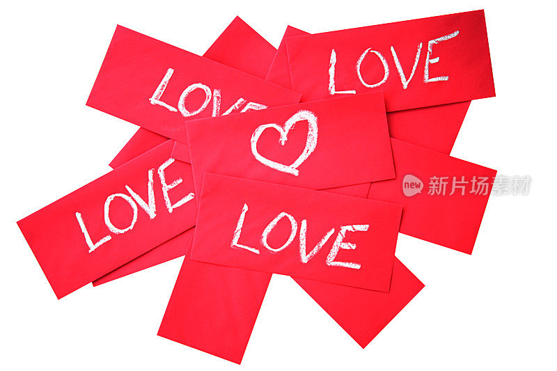 Love Letters Isolated w/ Clipping Path